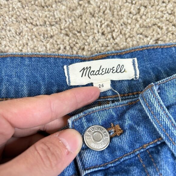 Madewell Rigid Denim A-Line Mini Skirt in Keene Wash Cutout Edition - Picture 6 of 8